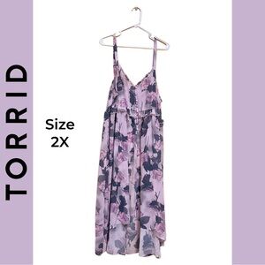 🌸 Torrid Sheer Hi-Lo Floral Dress | Size 2X | NWOT 🌸